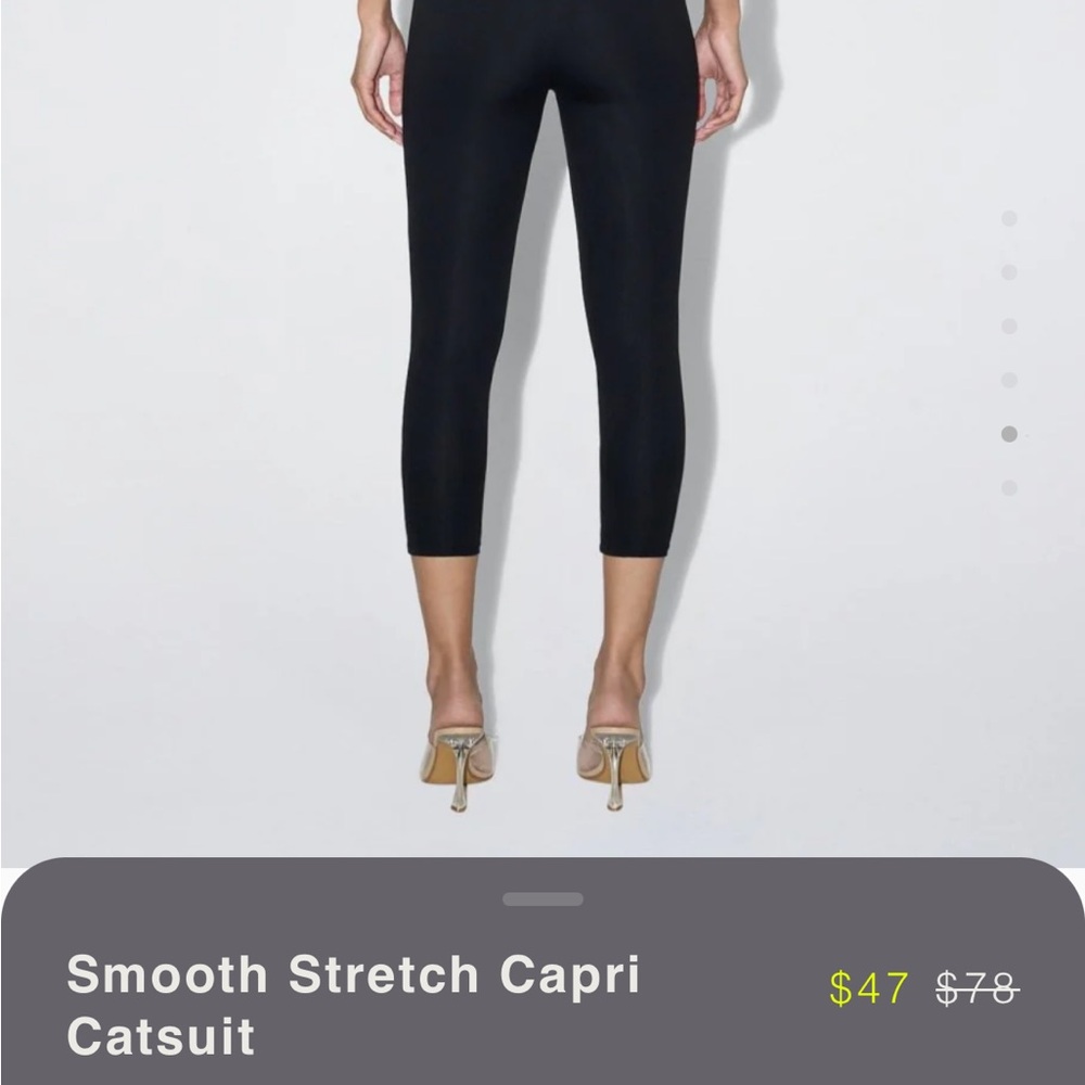 Smooth Stretch Black Capri Catsuit